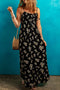 Bohemian Floral Smocked Bodice A Line Maxi Dress