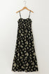 Bohemian Floral Smocked Bodice A Line Maxi Dress