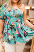 Bohemian Floral Smocked Bodice Puff Sleeve Babydoll Blouse