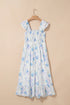 Bohemian Floral Smocked High Waist Sleeveless Ruffle Maxi Dress