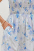 Bohemian Floral Smocked High Waist Sleeveless Ruffle Maxi Dress