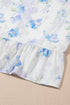 Bohemian Floral Smocked High Waist Sleeveless Ruffle Maxi Dress
