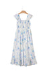Bohemian Floral Smocked High Waist Sleeveless Ruffle Maxi Dress