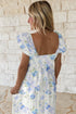 Bohemian Floral Smocked High Waist Sleeveless Ruffle Maxi Dress