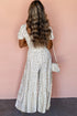 Bohemian Floral Smocked Puff Sleeve Wide Leg Jumpsuit