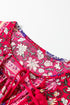 Bohemian Floral Tassel Tie Front Long Sleeve Blouse