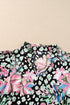 Bohemian Floral Tiered Short Sleeve Rick Rack Blouse