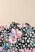 Bohemian Floral Tiered Short Sleeve Rick Rack Blouse