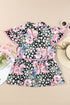 Bohemian Floral Tiered Short Sleeve Rick Rack Blouse