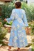 Bohemian Floral V Neck Tiered Plus Size Maxi Dress