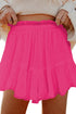 Bohemian Frilled Elastic Waist Lace Trim Ruffled Shorts