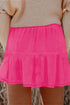 Bohemian Frilled Elastic Waist Lace Trim Ruffled Shorts