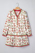 Bohemian Frilled Neck Long Sleeve A Line Floral Dress