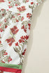 Bohemian Frilled Neck Long Sleeve A Line Floral Dress