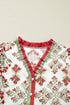Bohemian Frilled Neck Long Sleeve A Line Floral Dress