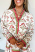 Bohemian Frilled Neck Long Sleeve A Line Floral Dress