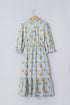 Bohemian Frilled V Neck Bracelet Sleeve Long Floral Dress