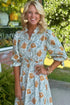 Bohemian Frilled V Neck Bracelet Sleeve Long Floral Dress