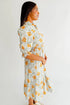 Bohemian Frilled V Neck Bracelet Sleeve Long Floral Dress