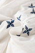 Bohemian Geometric Embroidered Cotton Long Sleeve Button Down Blouse