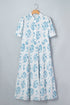 Bohemian Geometric Floral Print Button Split Neck Maxi Dress