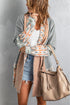 Bohemian Geometric Print Shawl Collar Open Front Cardigan