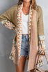 Bohemian Geometric Print Shawl Collar Open Front Cardigan