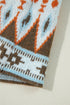 Bohemian Geometric Print Shawl Collar Open Front Cardigan