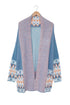 Bohemian Geometric Print Shawl Collar Open Front Cardigan