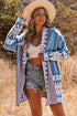 Bohemian Geometric Print Shawl Collar Open Front Cardigan