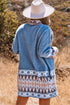 Bohemian Geometric Print Shawl Collar Open Front Cardigan