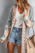 Bohemian Geometric Print Shawl Collar Open Front Cardigan