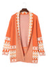 Bohemian Geometric Print Shawl Collar Open Front Cardigan
