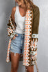Bohemian Geometric Print Shawl Collar Open Front Cardigan