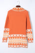 Bohemian Geometric Print Shawl Collar Open Front Cardigan