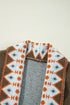Bohemian Geometric Print Shawl Collar Open Front Cardigan