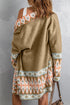 Bohemian Geometric Print Shawl Collar Open Front Cardigan