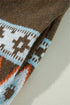 Bohemian Geometric Print Shawl Collar Open Front Cardigan