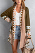 Bohemian Geometric Print Shawl Collar Open Front Cardigan