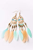 Bohemian Hollow Out Feather Tassel Western Style Fringe Earrings