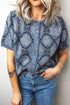 Bohemian Knit Short Sleeve Button Front Chic Cardigan