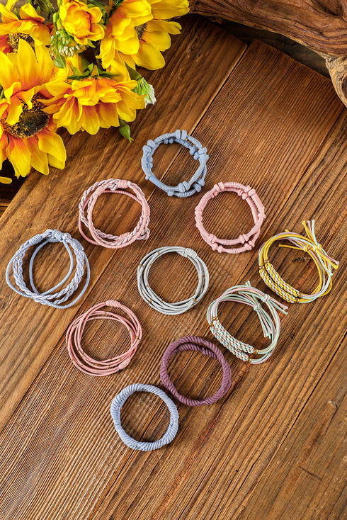 Bohemian Knotted Ribbon Elastic Ponytail Holders Hair Ties