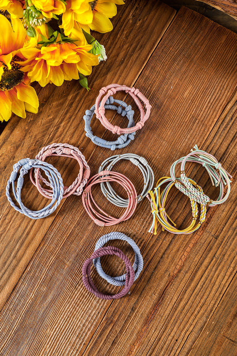Bohemian Knotted Ribbon Elastic Ponytail Holders Hair Ties