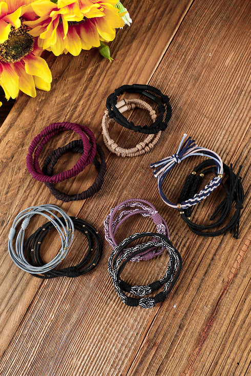 Bohemian Knotted Ribbon Elastic Ponytail Holders Hair Ties