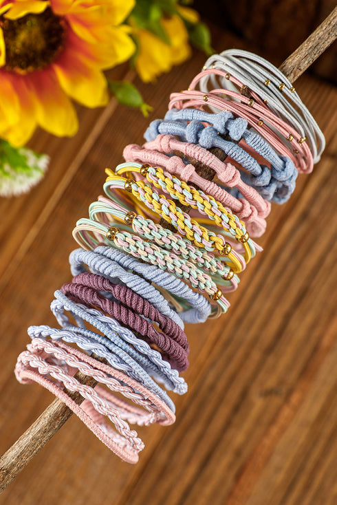 Bohemian Knotted Ribbon Elastic Ponytail Holders Hair Ties