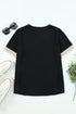 Bohemian Lace Trim V Neck Short Sleeve Blouse
