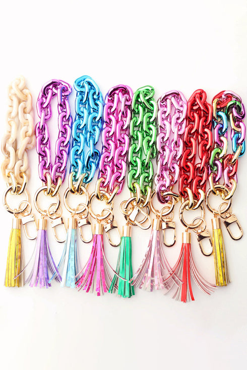 Bohemian Layered Tassel Fringe Metal Hardware Key Ring