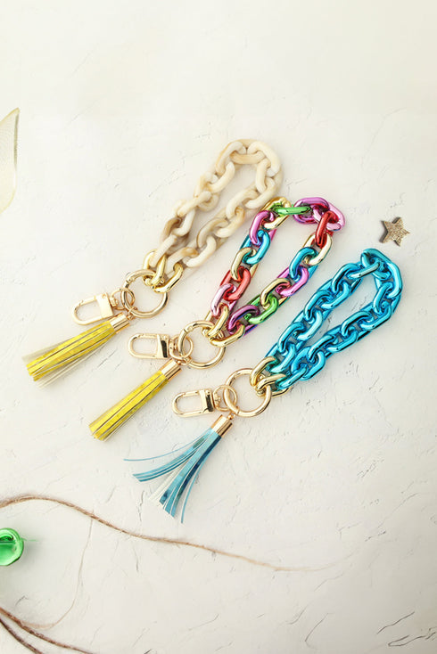 Bohemian Layered Tassel Fringe Metal Hardware Key Ring