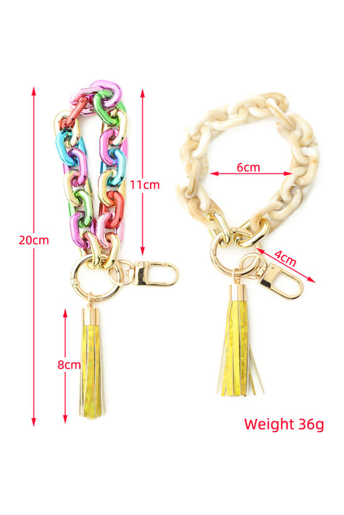 Bohemian Layered Tassel Fringe Metal Hardware Key Ring