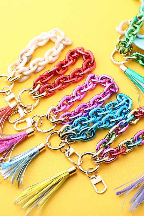 Bohemian Layered Tassel Fringe Metal Hardware Key Ring